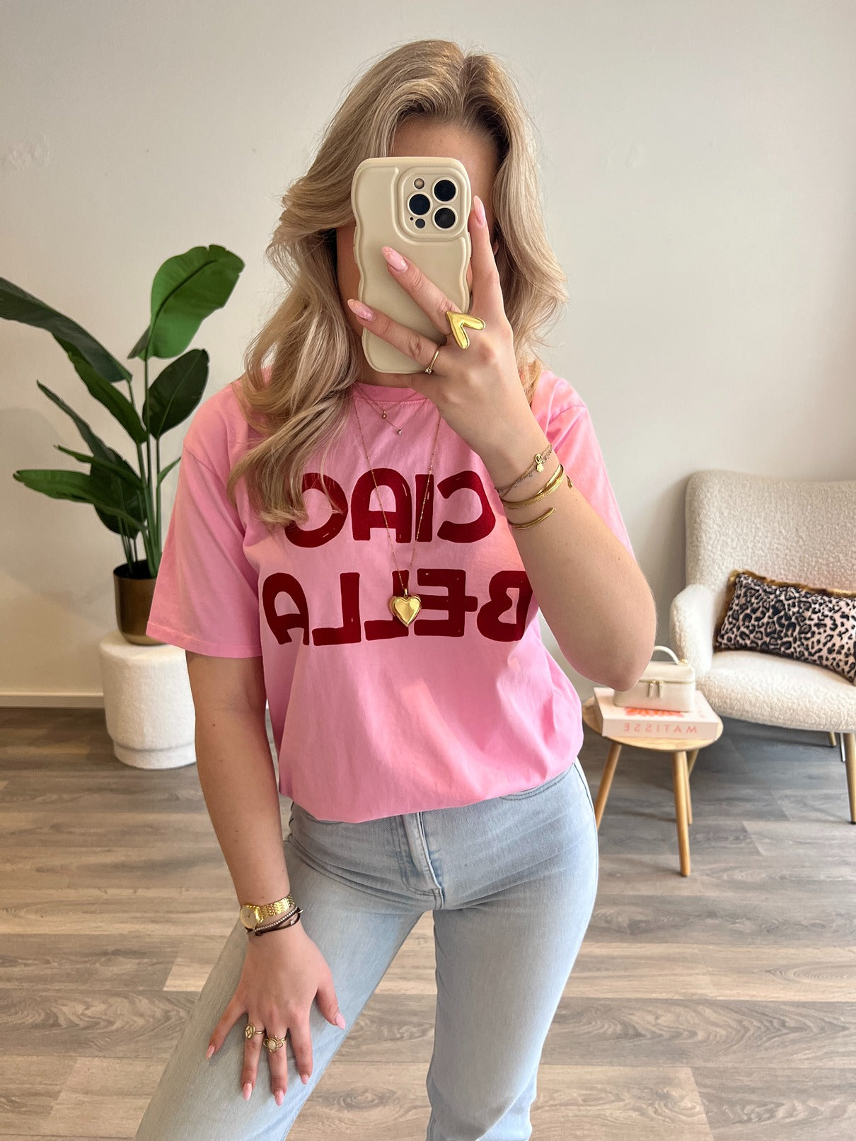 T-Shirt Ciao Bella | Roze
