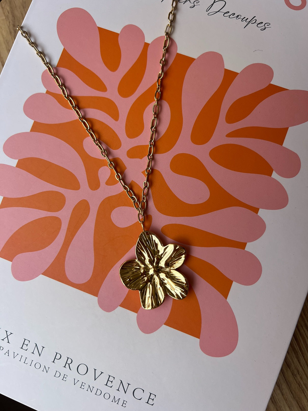 Flower Ketting Lang | Goud