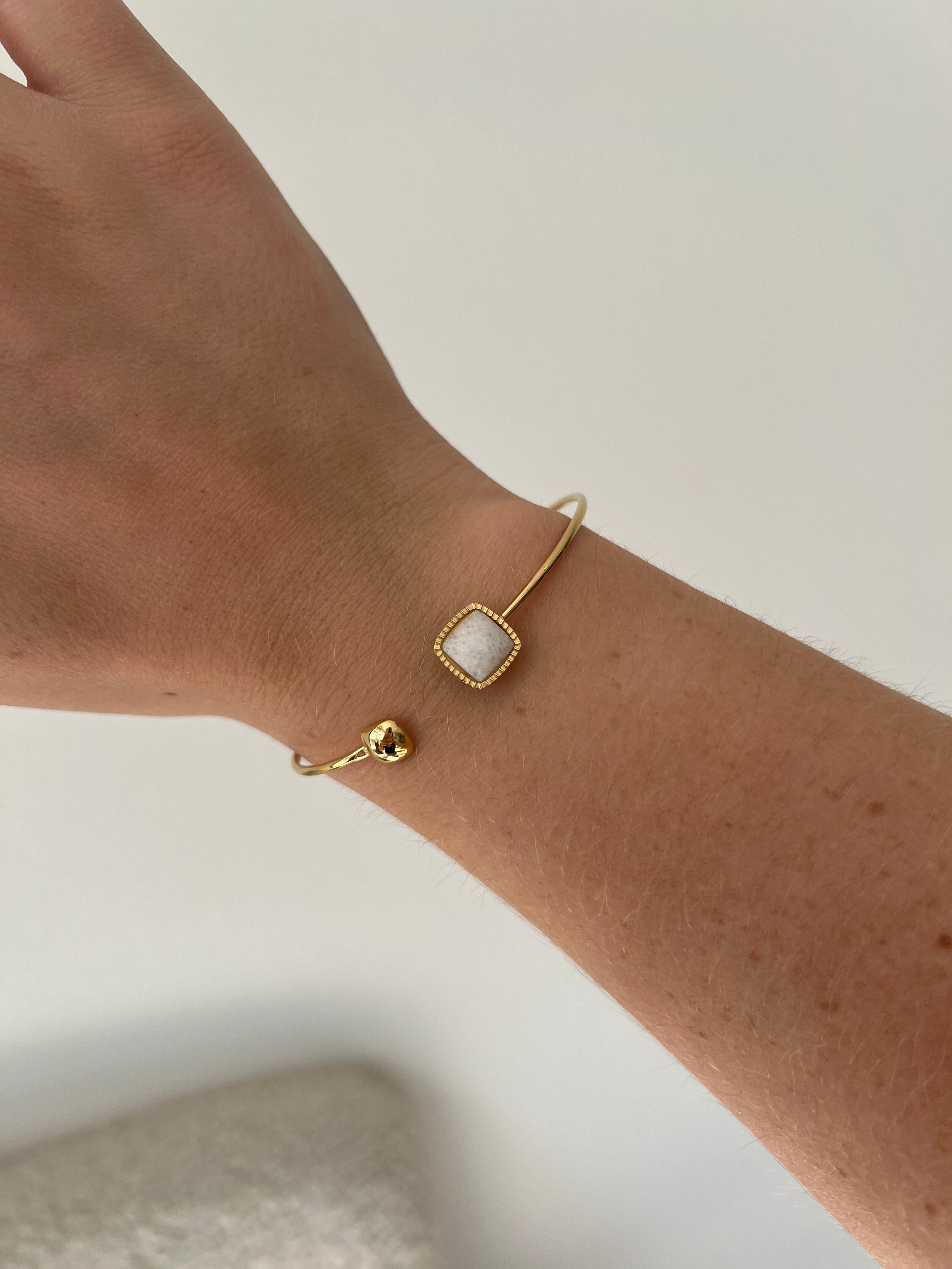 Stone Bangle Armband | Wit