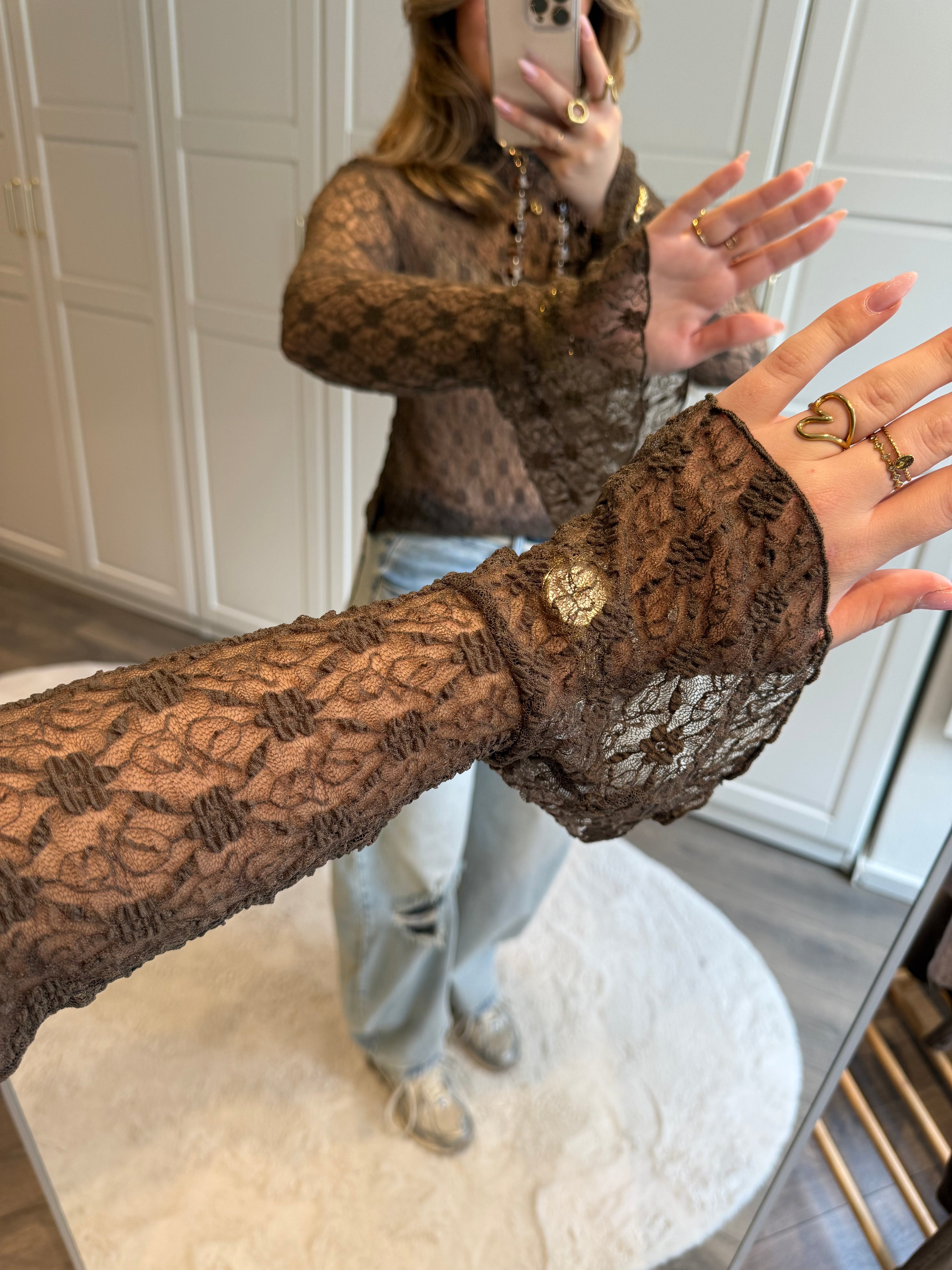Lace Top Kaya | Taupe