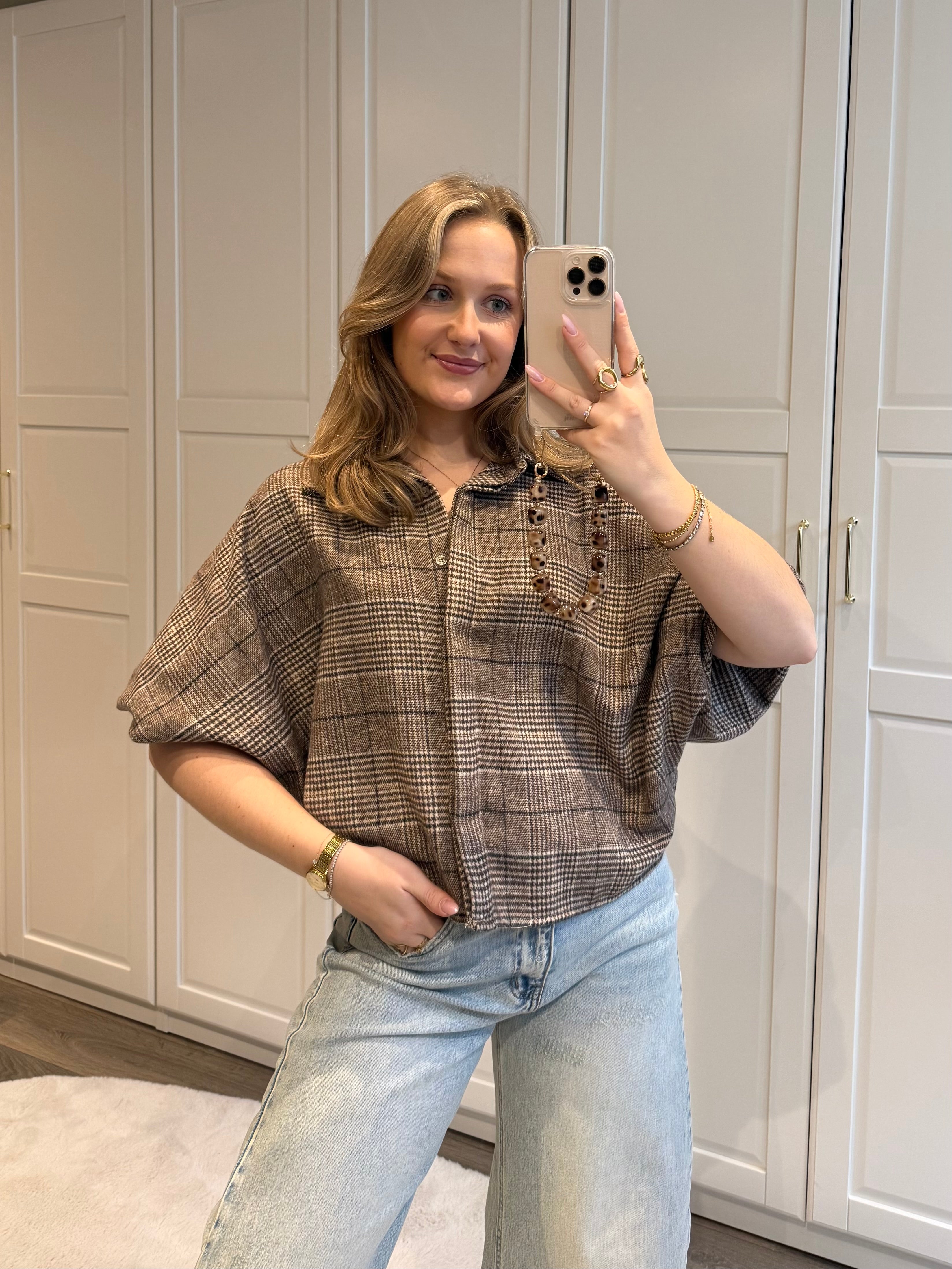 Blouse Demi Chequered | Bruin