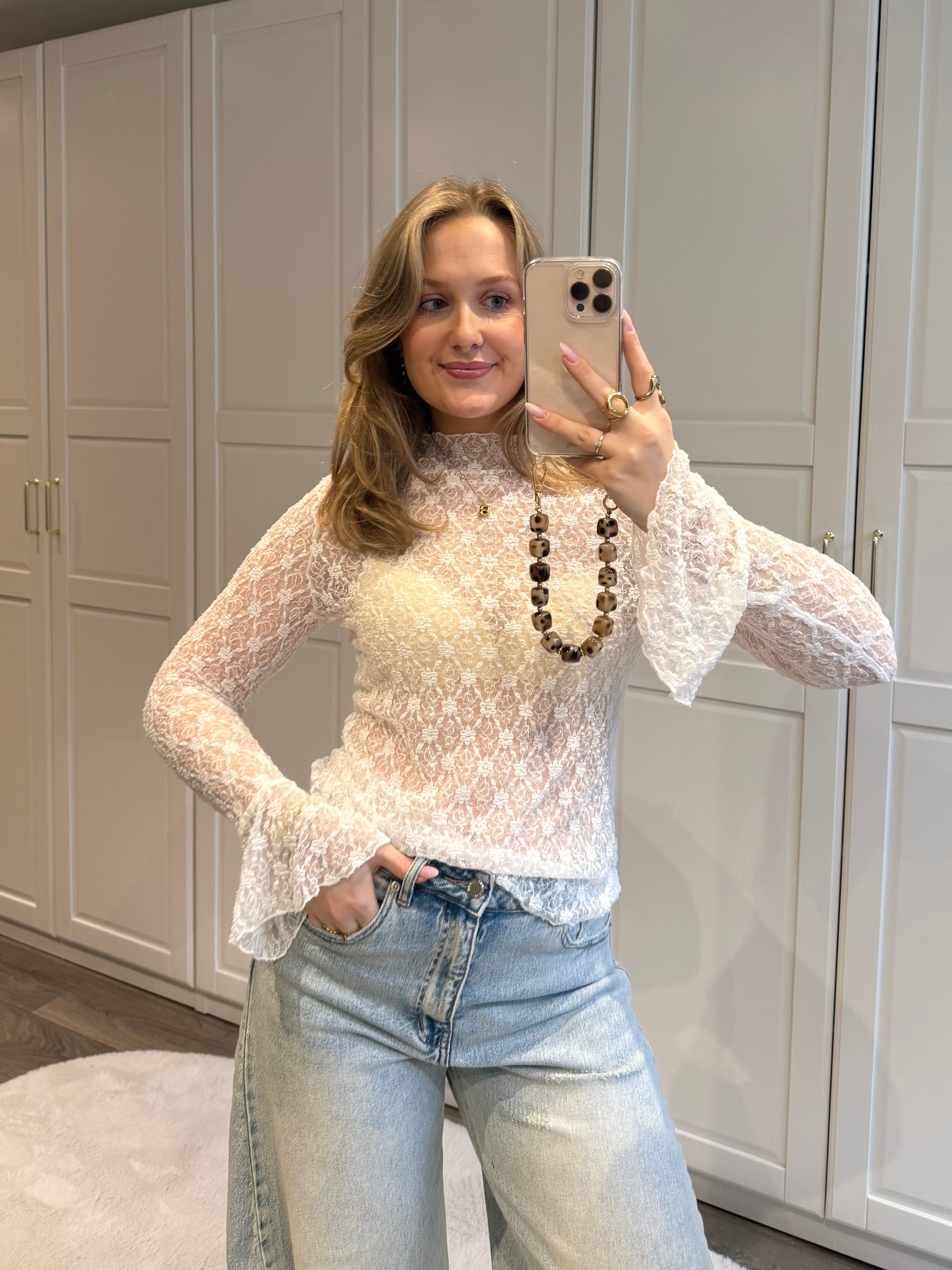 Lace Top Kaya | Wit