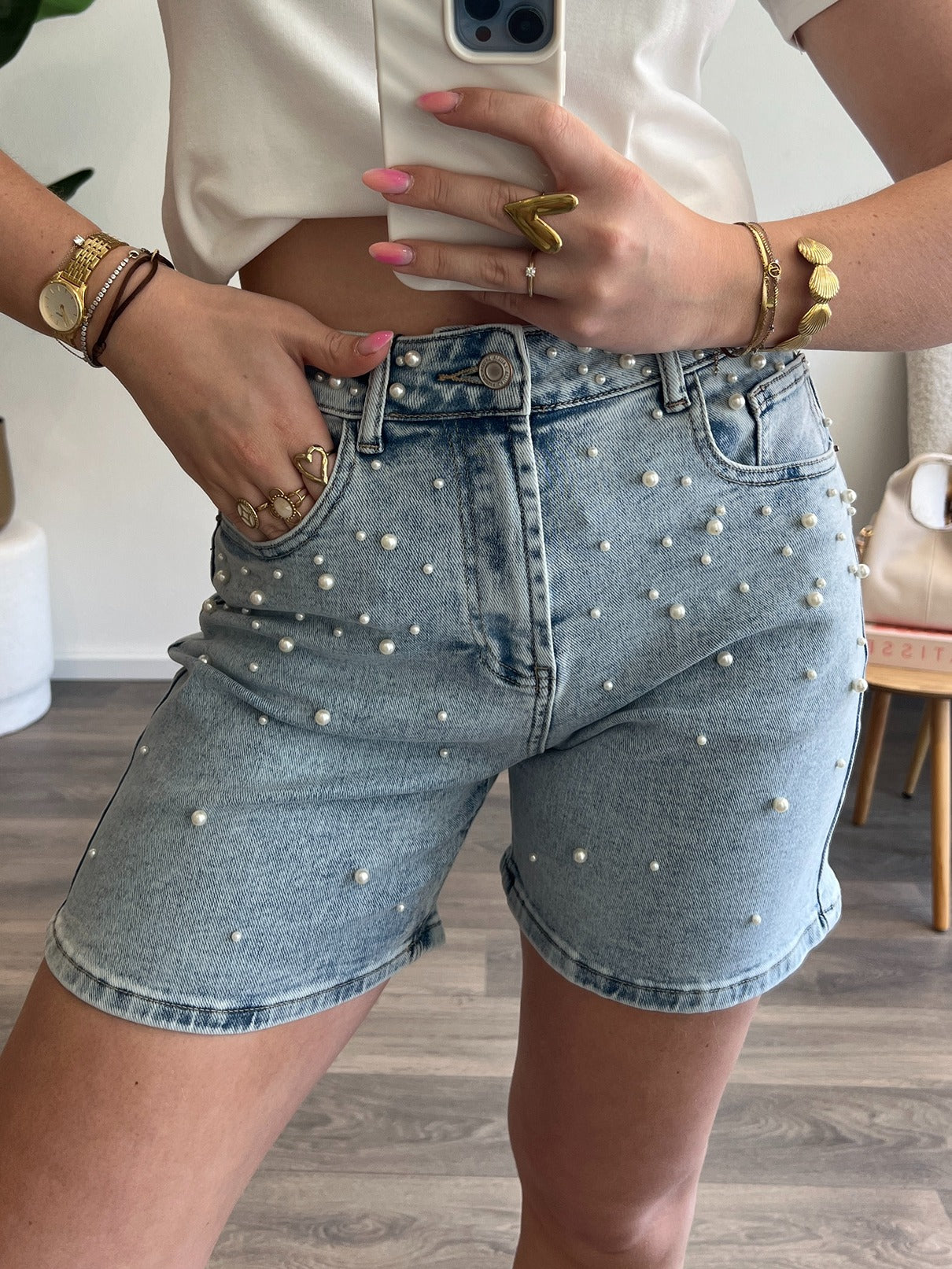 Denim Bermuda Pearl Short