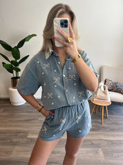 Denim Bow Set Myron