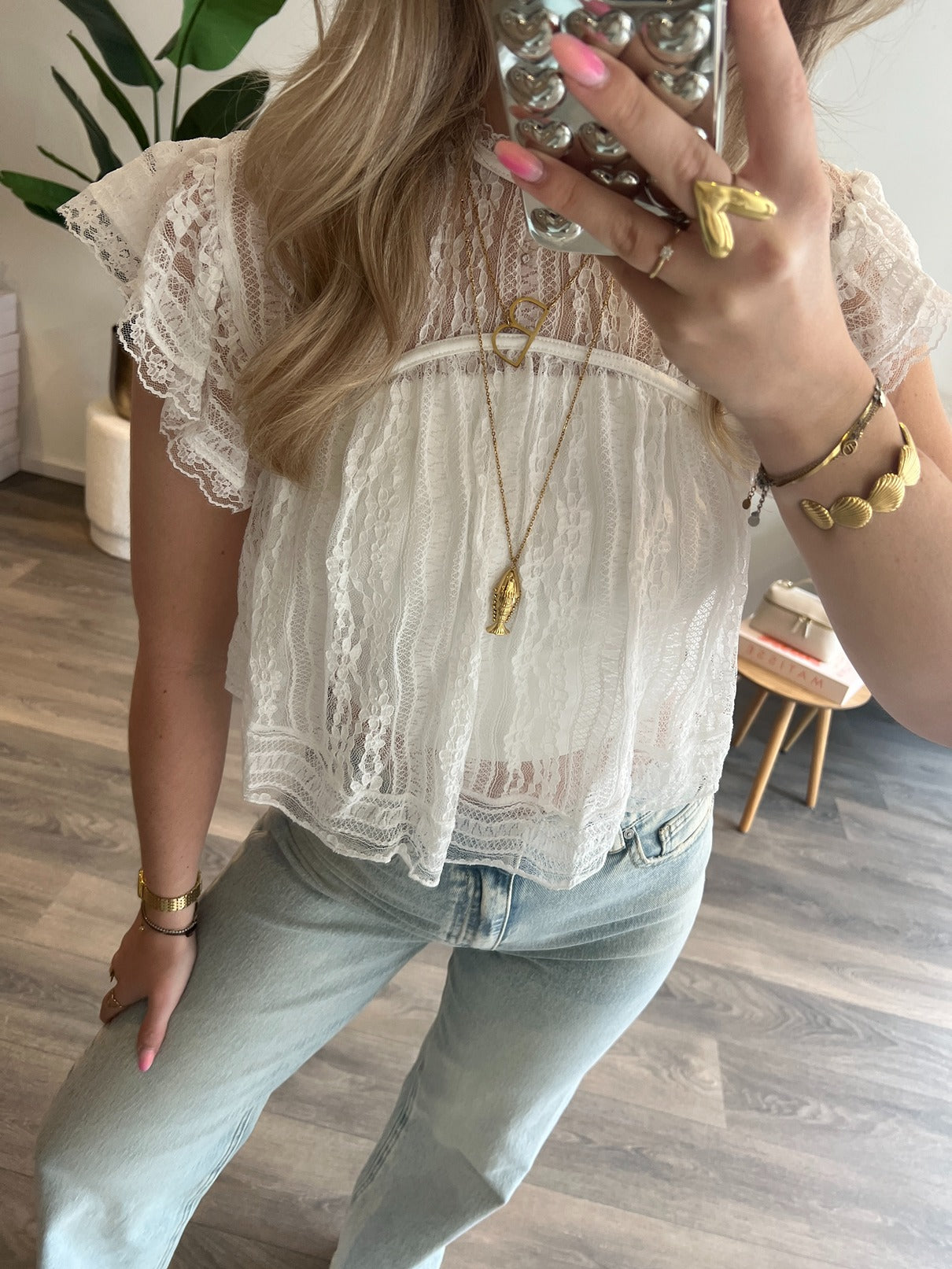 Lace Top Lola | Wit