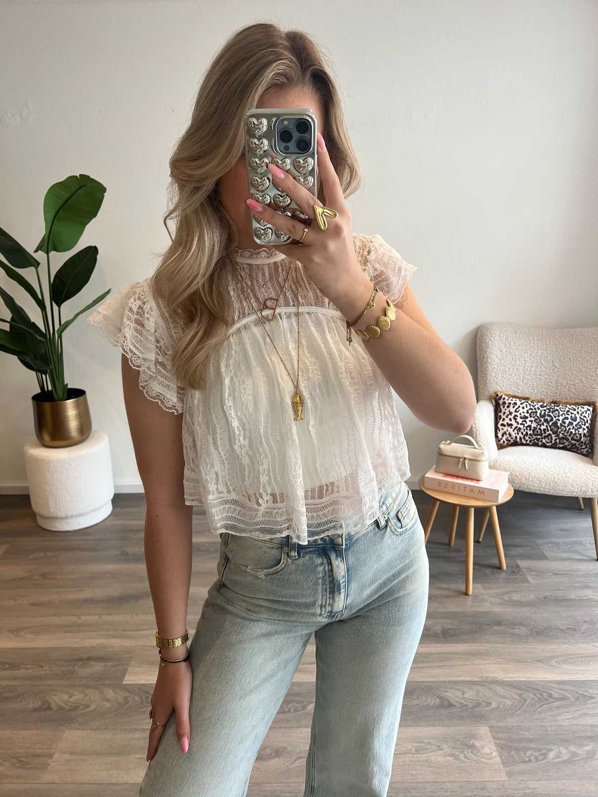 Lace Top Lola | Wit