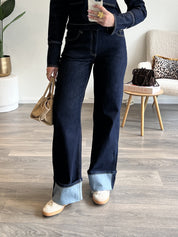Wide Leg Jeans 3803 | Blauw