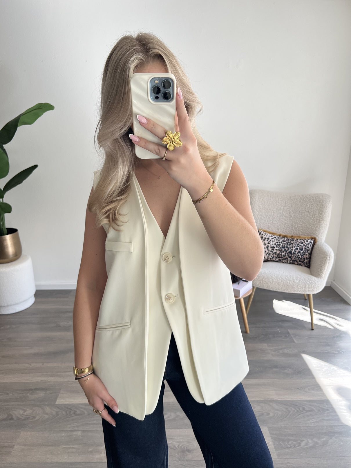 Double Gilet Tess | Creme