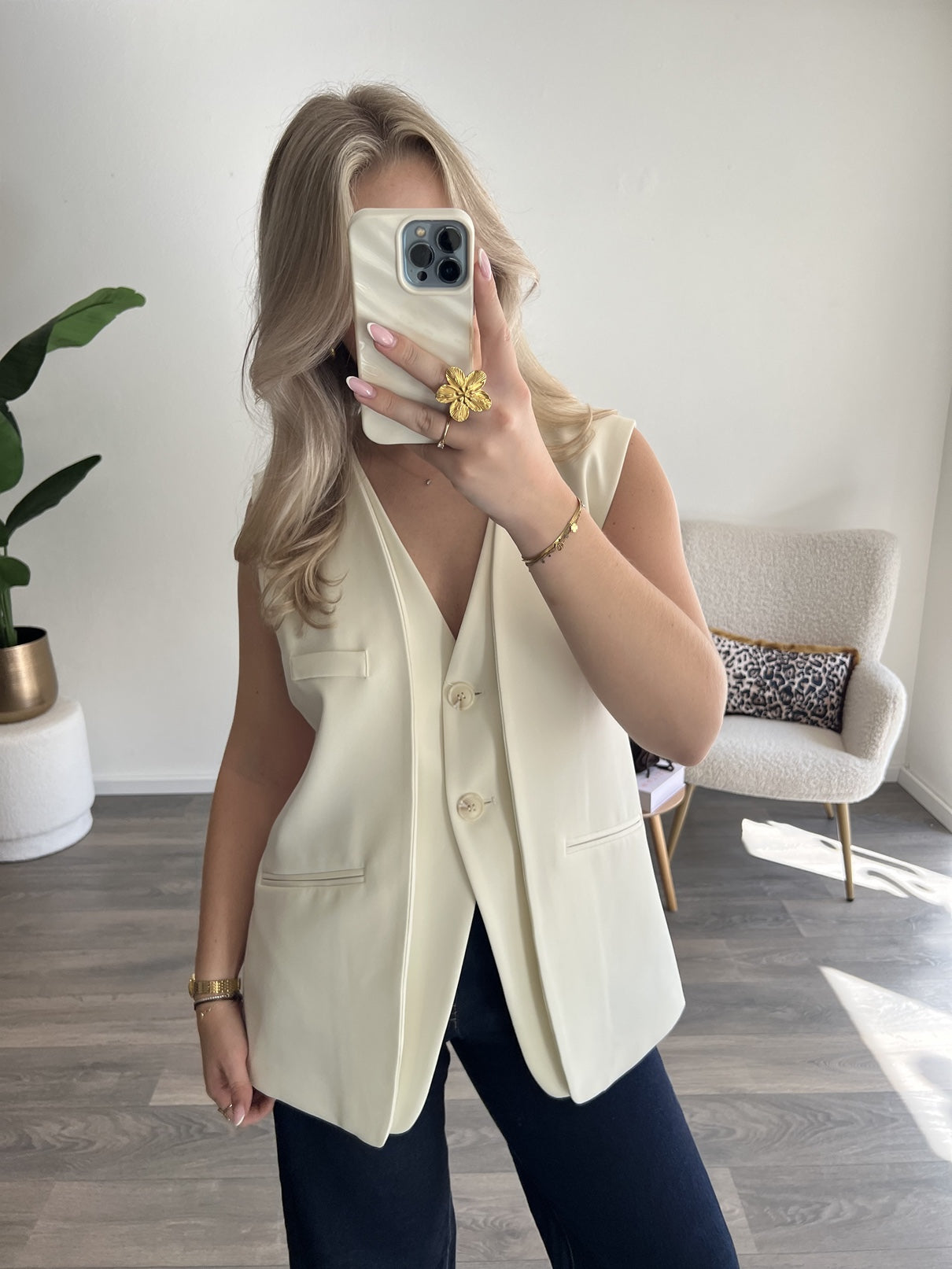 Double Gilet Tess | Creme