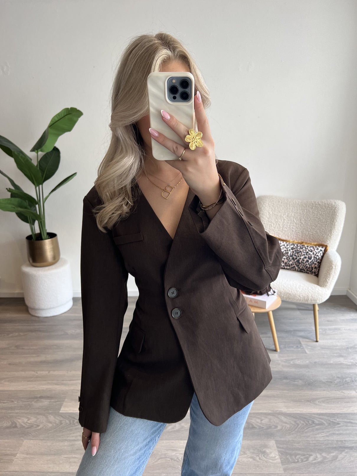 Fitted Tess Blazer | Choco