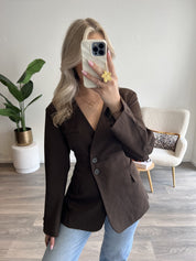 Fitted Tess Blazer | Choco