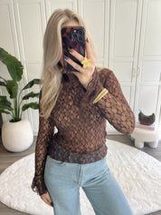 Lace Top Nura | Choco