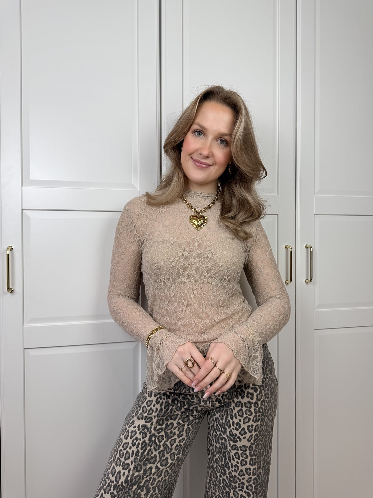 Lace Top Nura | Taupe