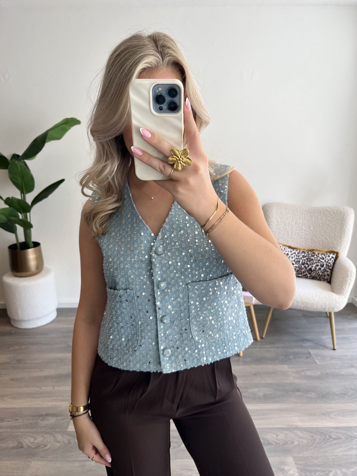 Denim Top Evi | Blauw
