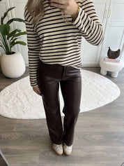 Pantalon Livia Leather | Choco