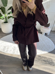 Leather Look Pantalon Pien | Bordeaux