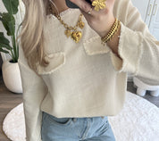 Tweed Top Roos | Ecru
