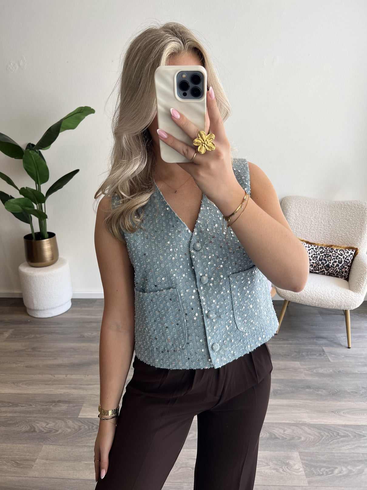 Denim Top Evi | Blauw