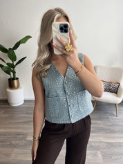 Denim Top Evi | Blauw
