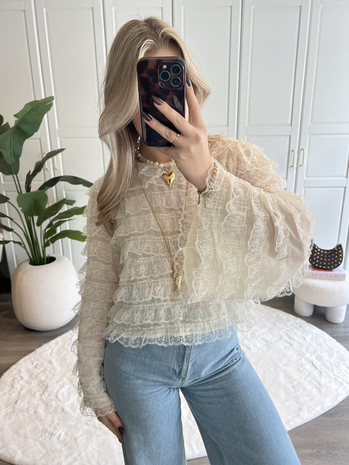 Lace Top Macey | Creme