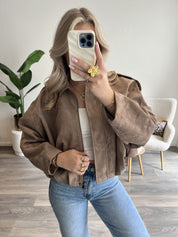 Suede Bomberjas Bo | Beige