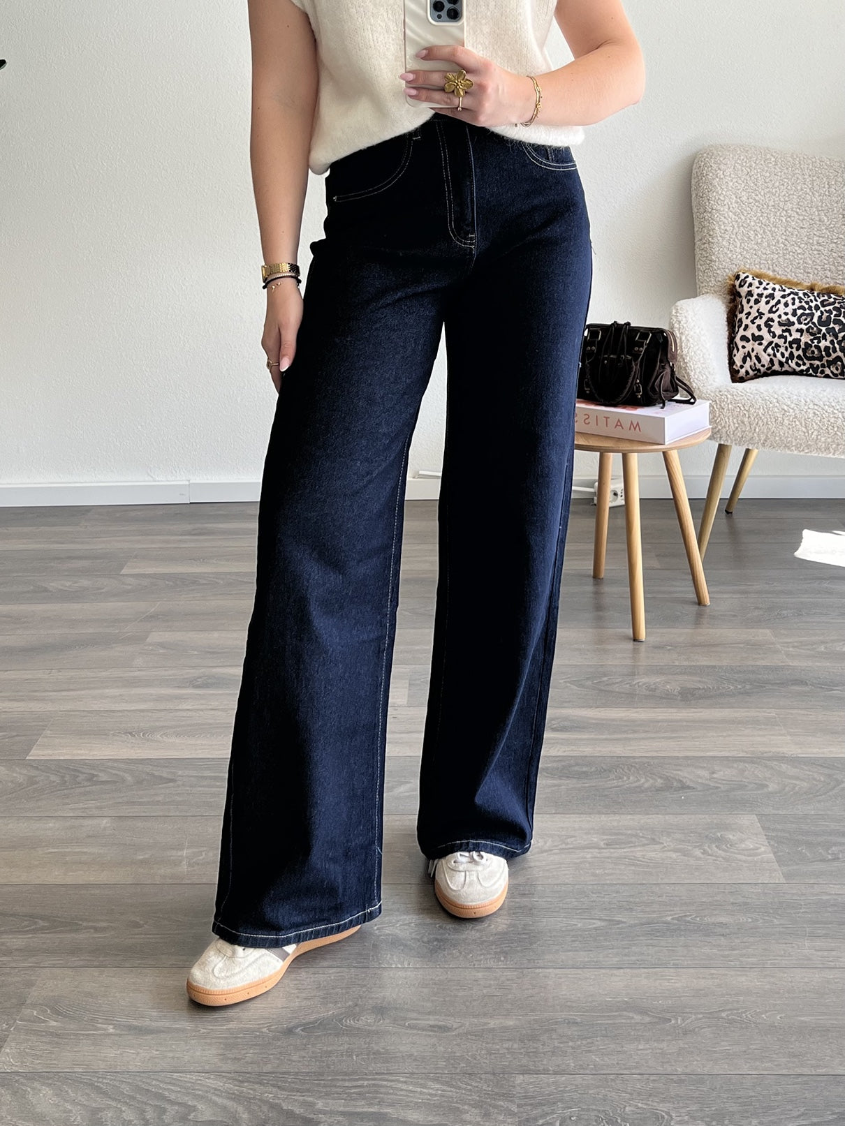 Wide Leg Jeans T85 | Blauw