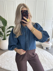 Denim Blouse Lotte | Donkerblauw