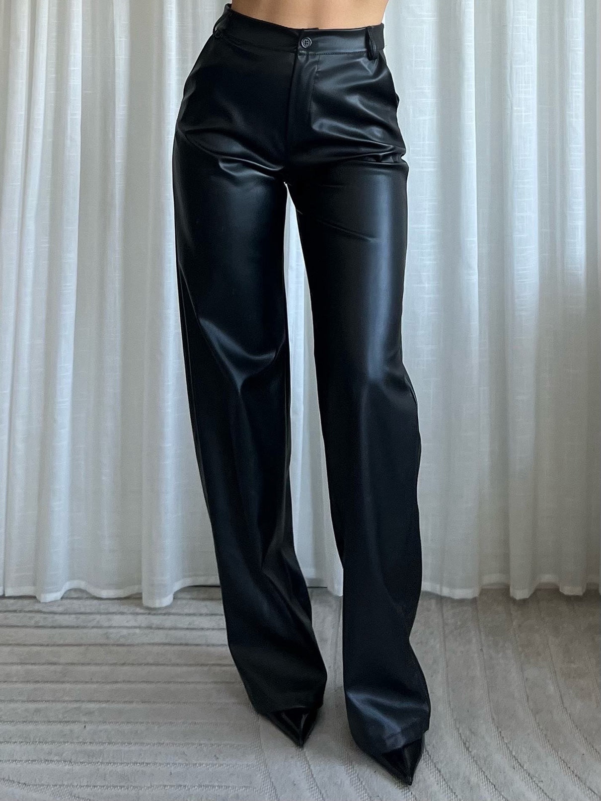 Pantalon Livia Leather | Zwart