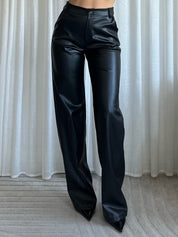 Pantalon Livia Leather | Zwart
