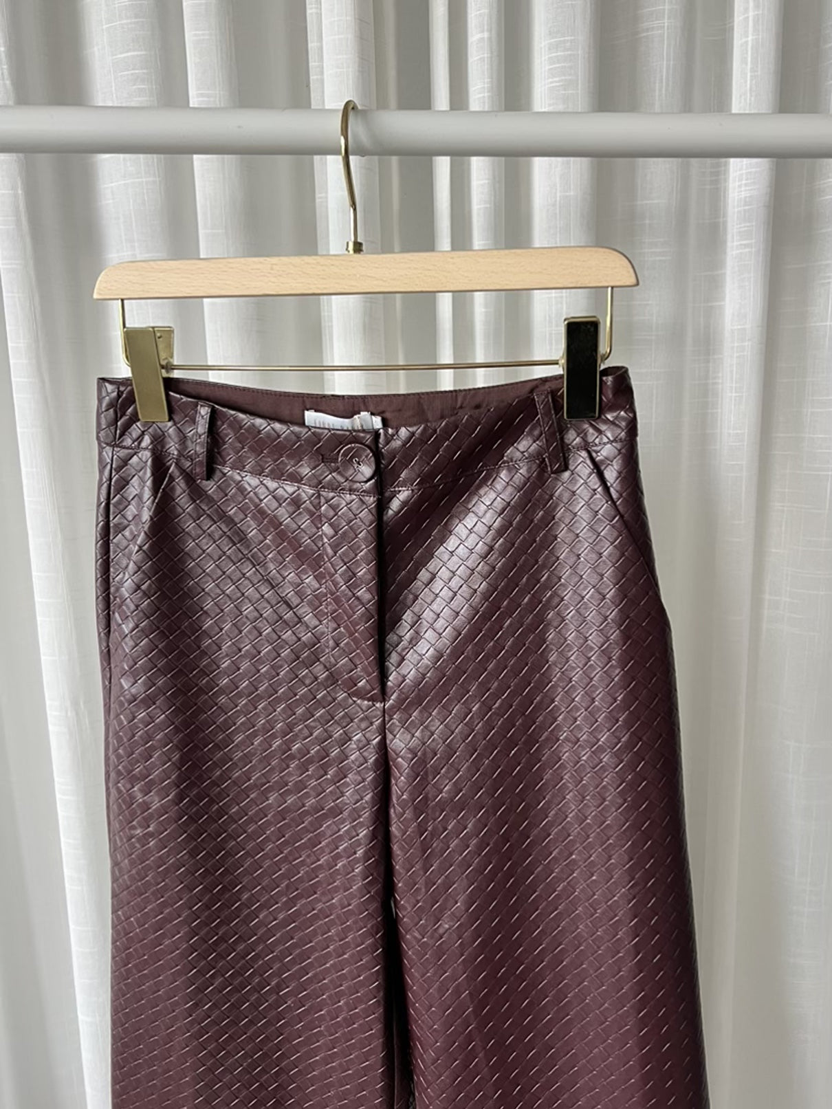 Leather Look Pantalon Pien | Bordeaux