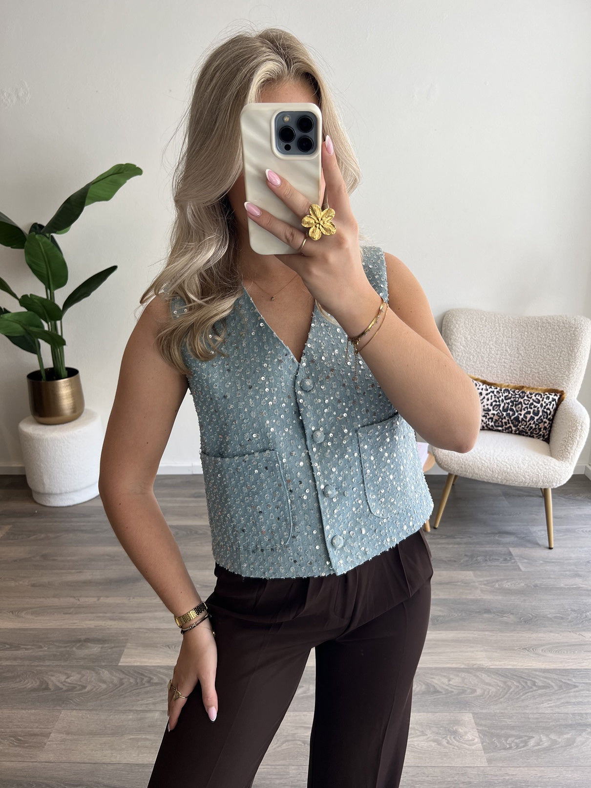 Denim Top Evi | Blauw