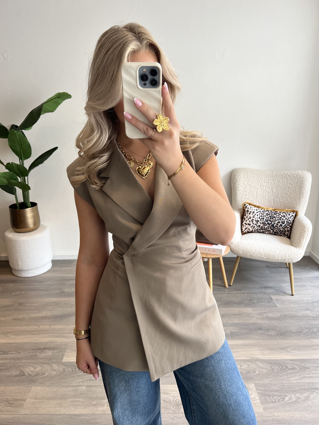 Tess Gilet | Beige