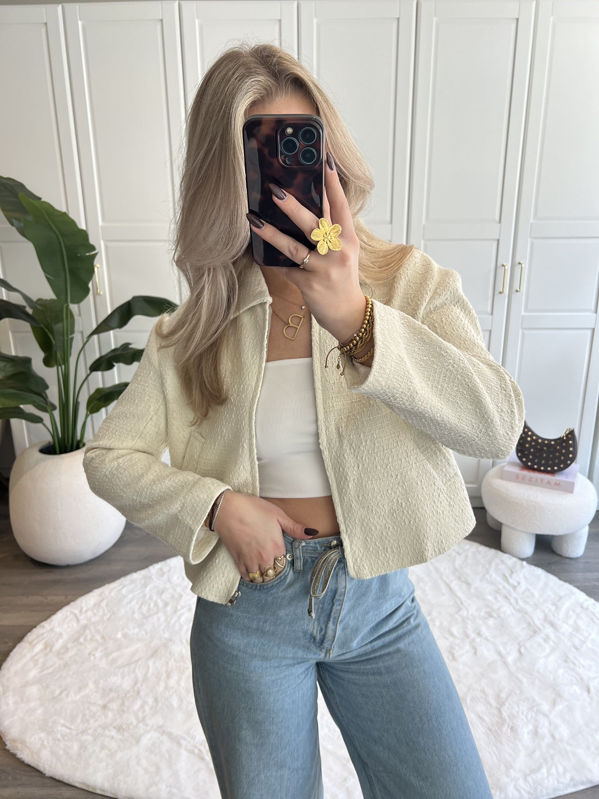 Tweed Jasje Sara | Ecru