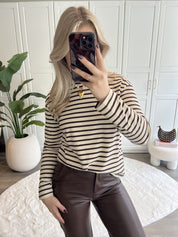 Striped T-shirt Romy | Choco