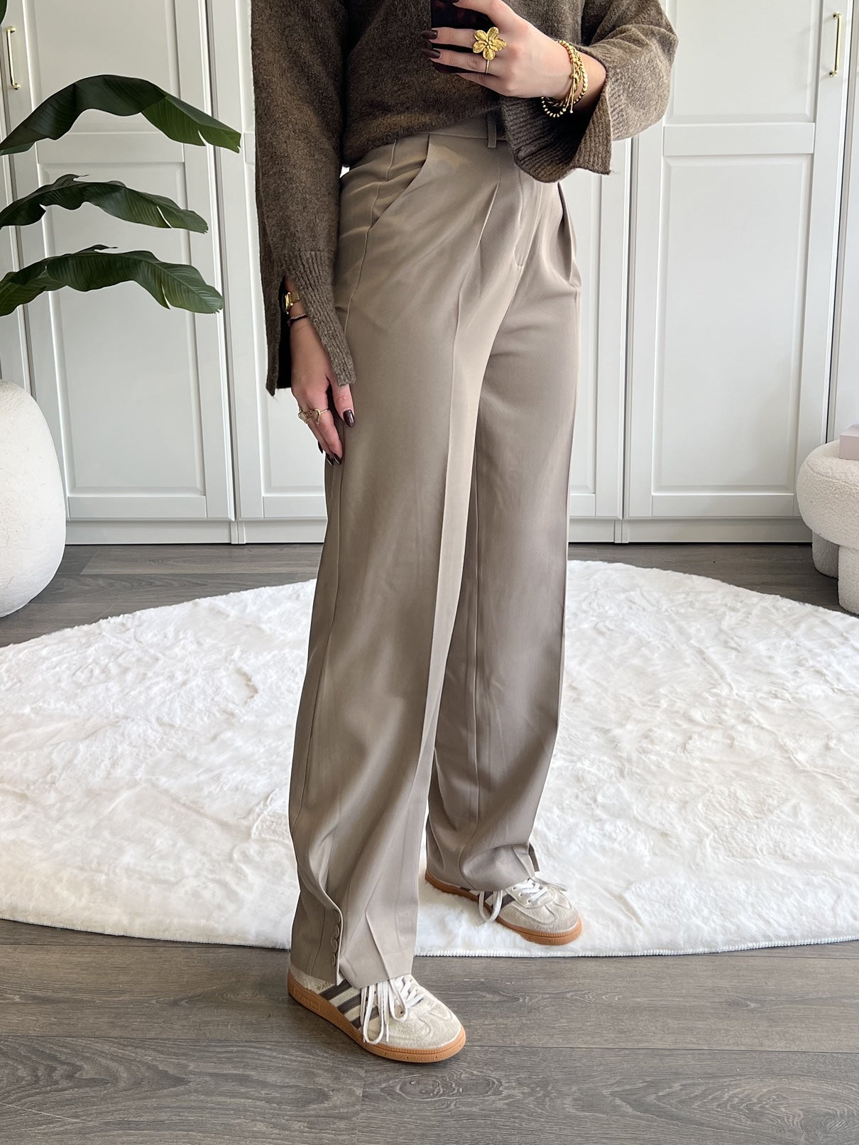 Button Pantalon Anna | Taupe
