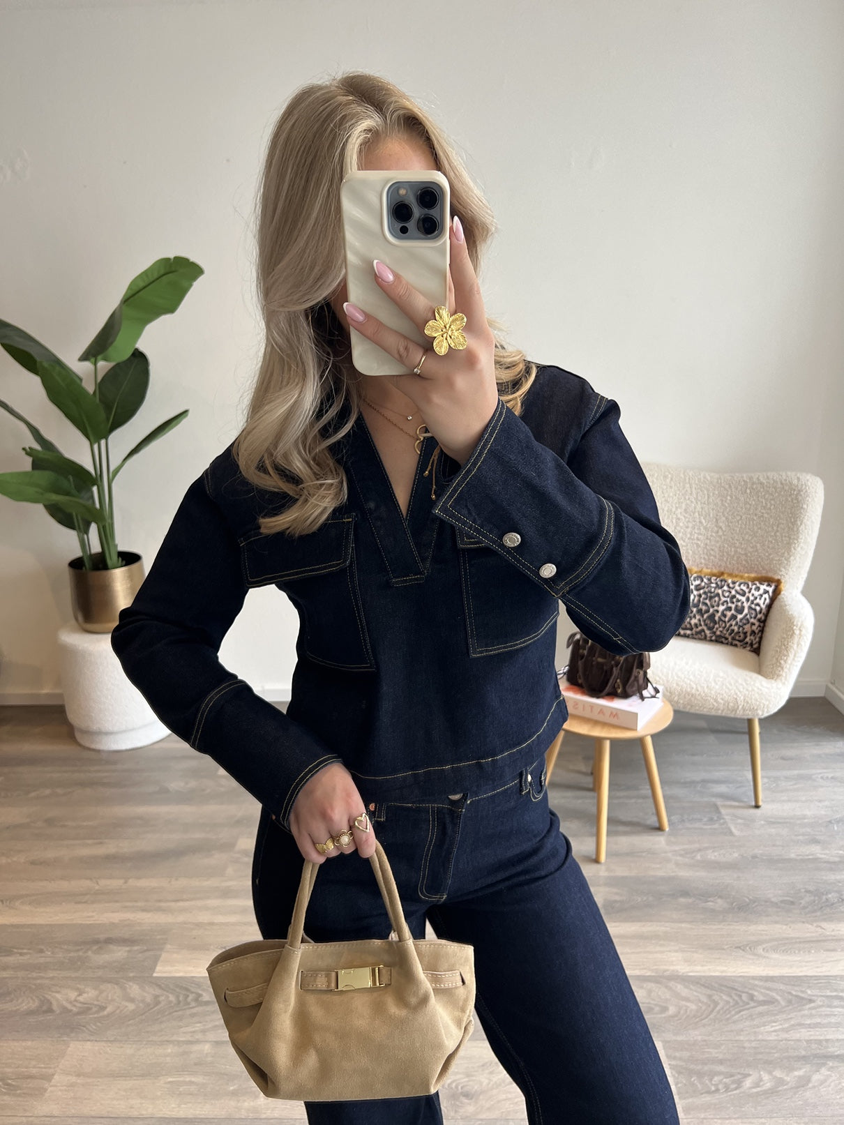 Denim Top Roos | Blauw