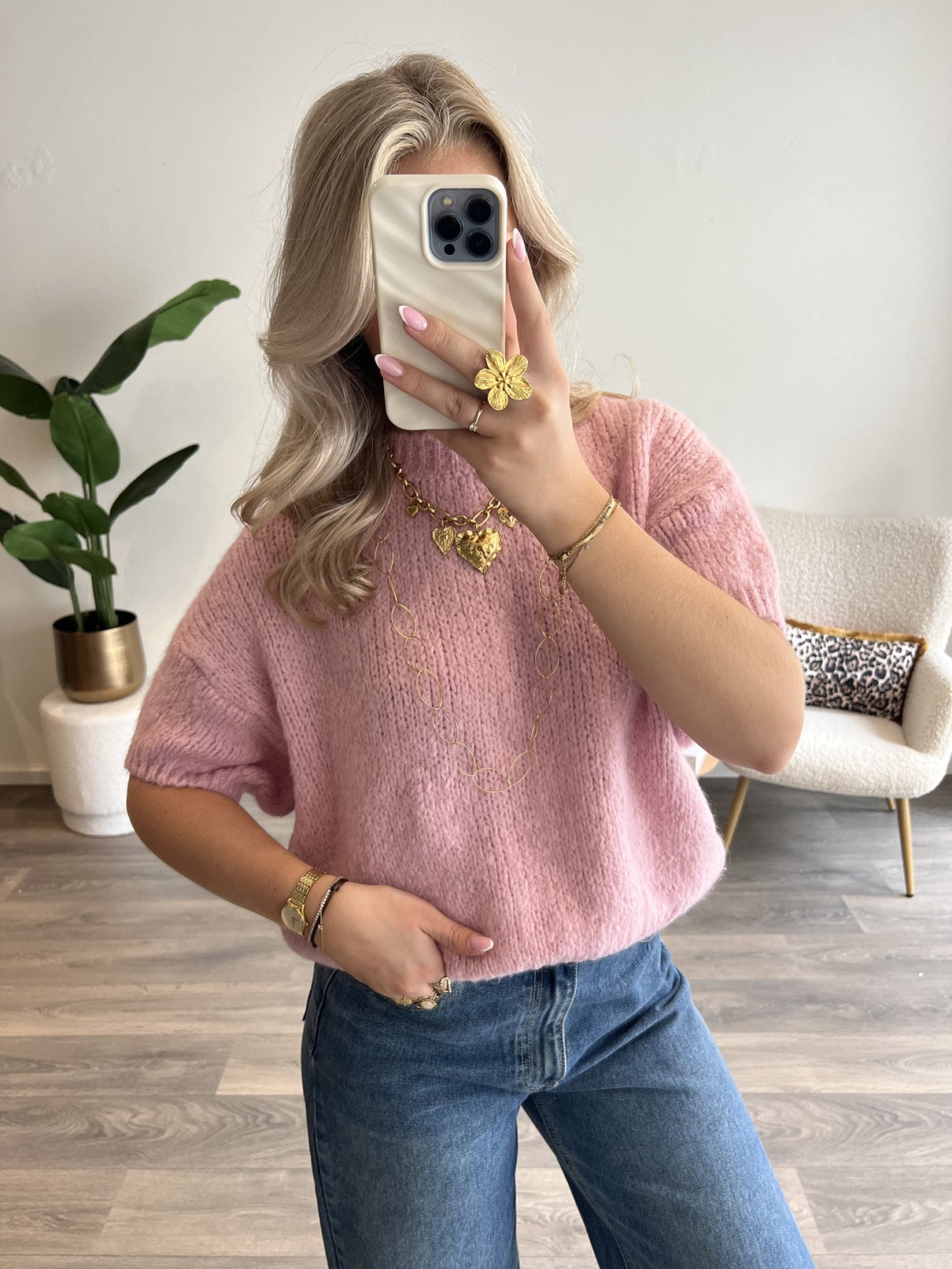 Trui Bella | Lichtroze