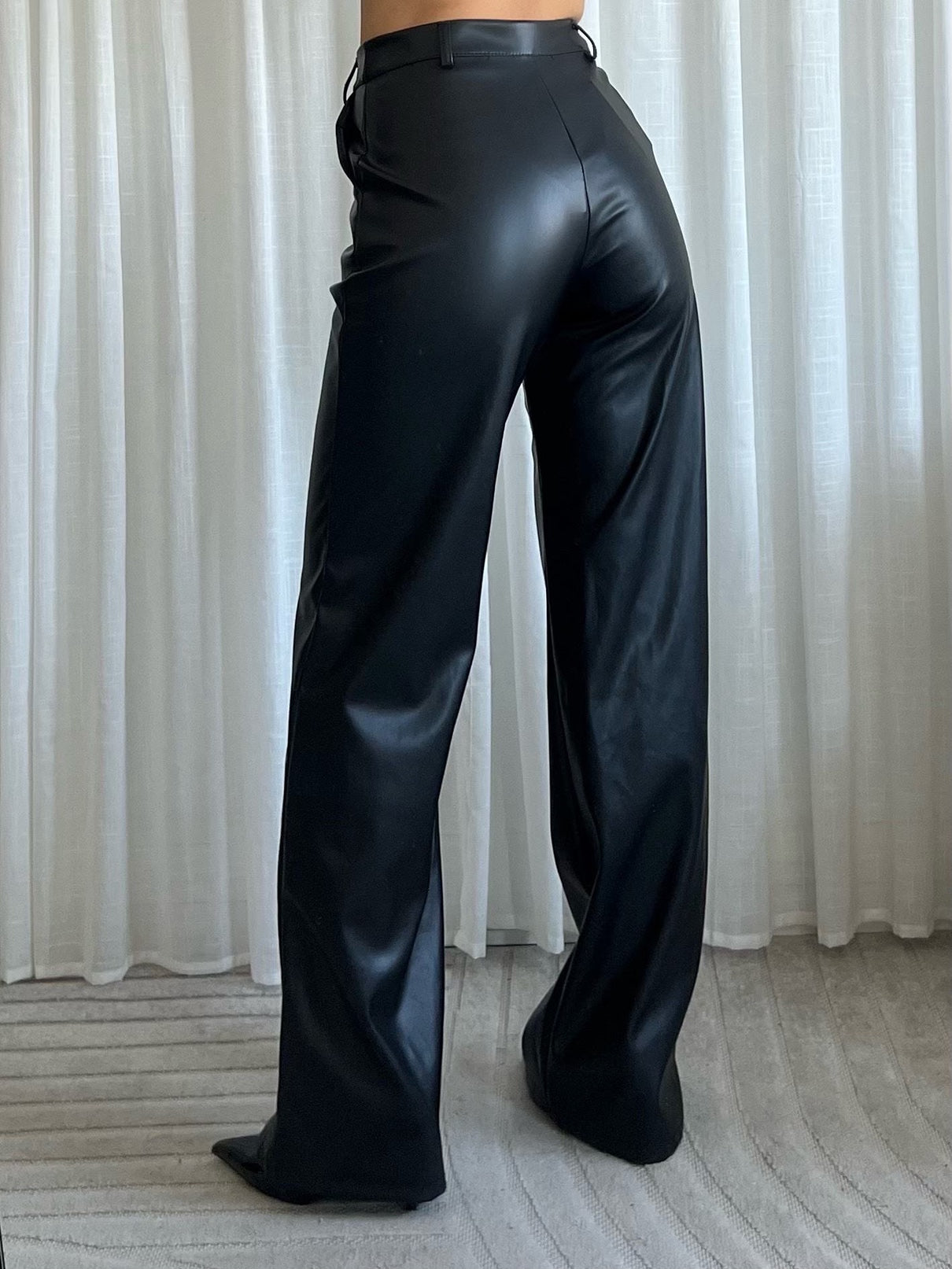 Pantalon Livia Leather | Zwart