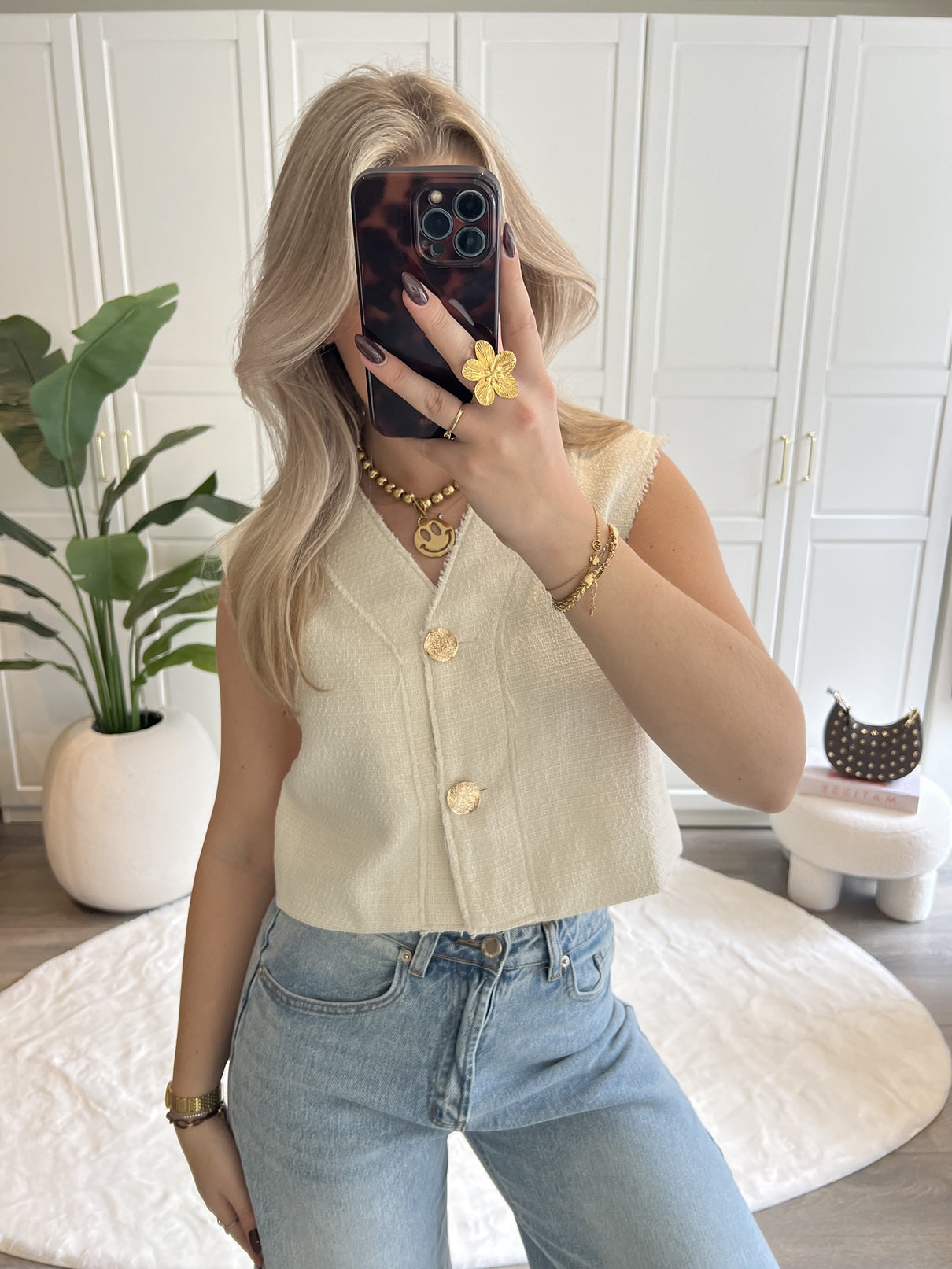 Tweed Gilet Suus | Ecru