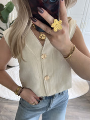 Tweed Gilet Suus | Ecru
