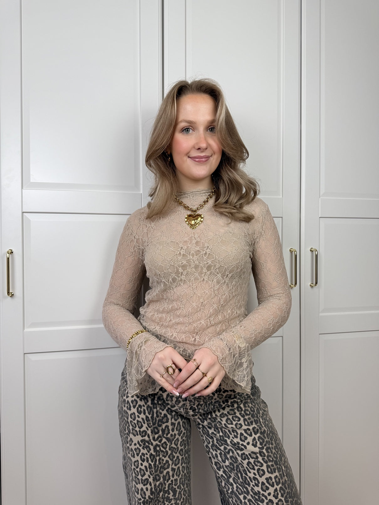 Lace Top Nura | Taupe