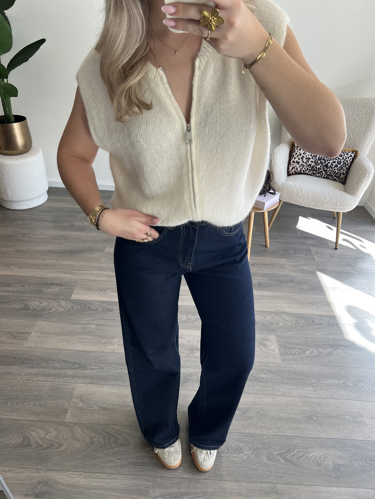 Wide Leg Jeans T85 | Blauw