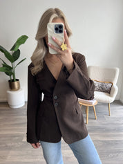 Fitted Tess Blazer | Choco