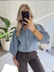 Denim Blouse Lotte | Blauw
