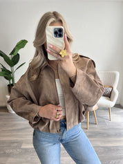 Suede Bomberjas Bo | Beige