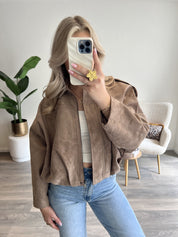 Suede Bomberjas Bo | Beige