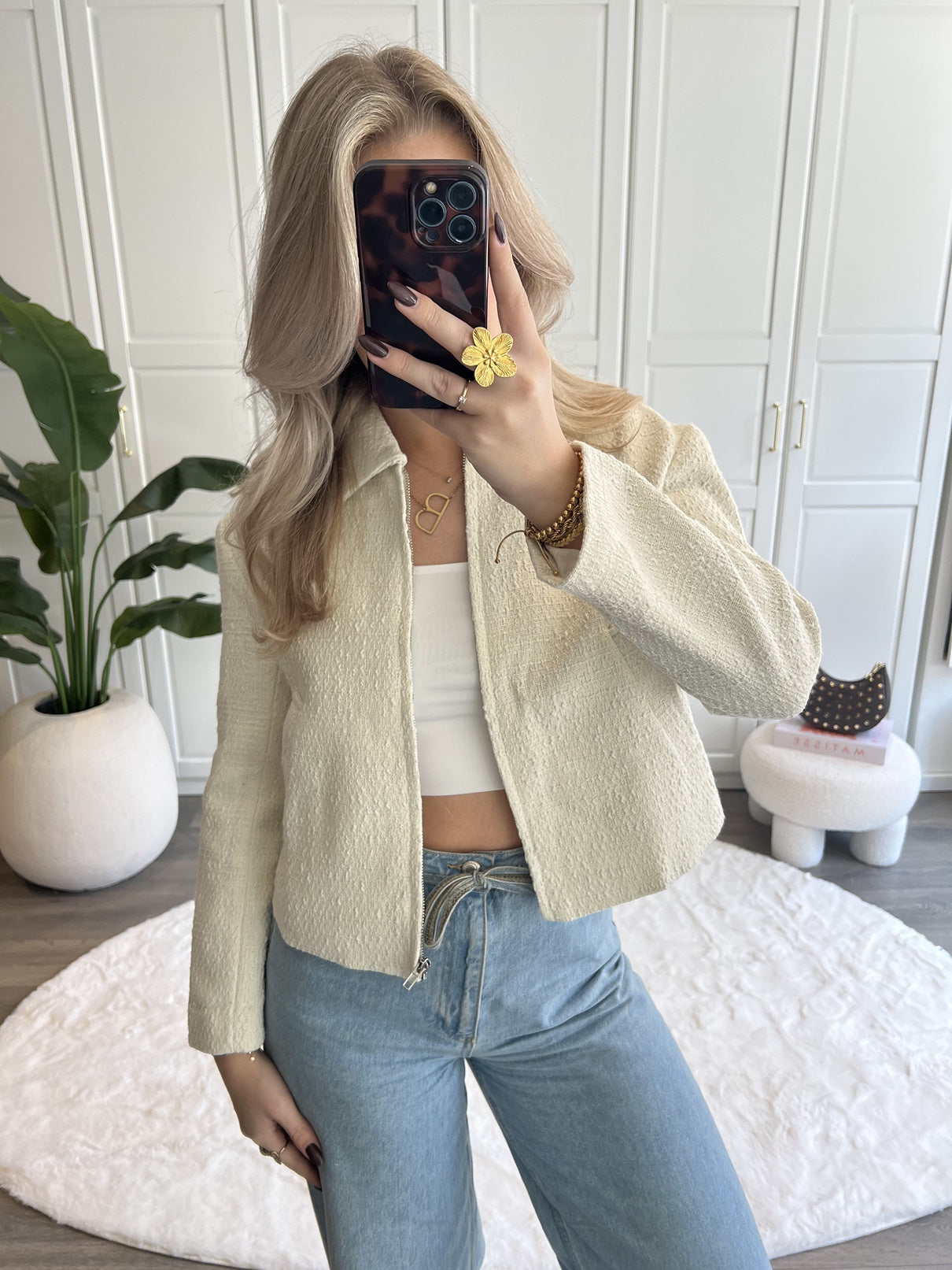 Tweed Jasje Sara | Ecru