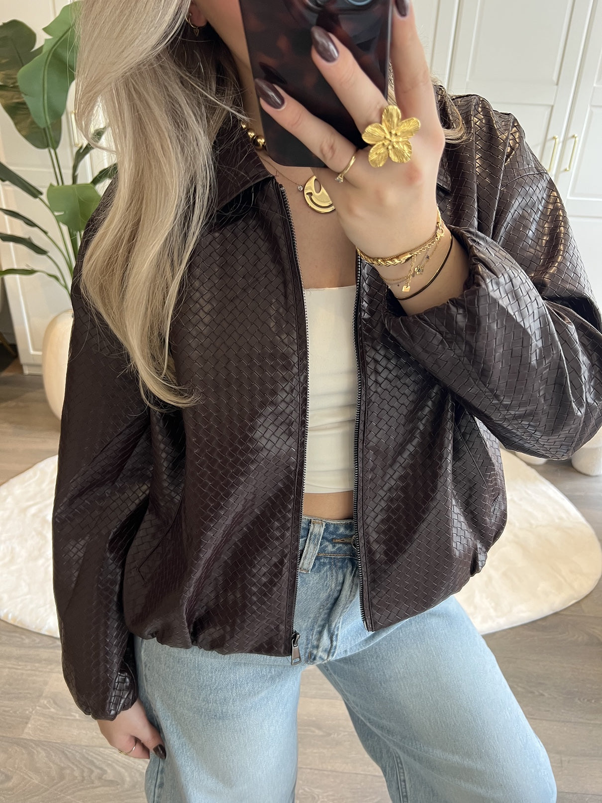 Leather Look Jacket Mischa | Bordeaux