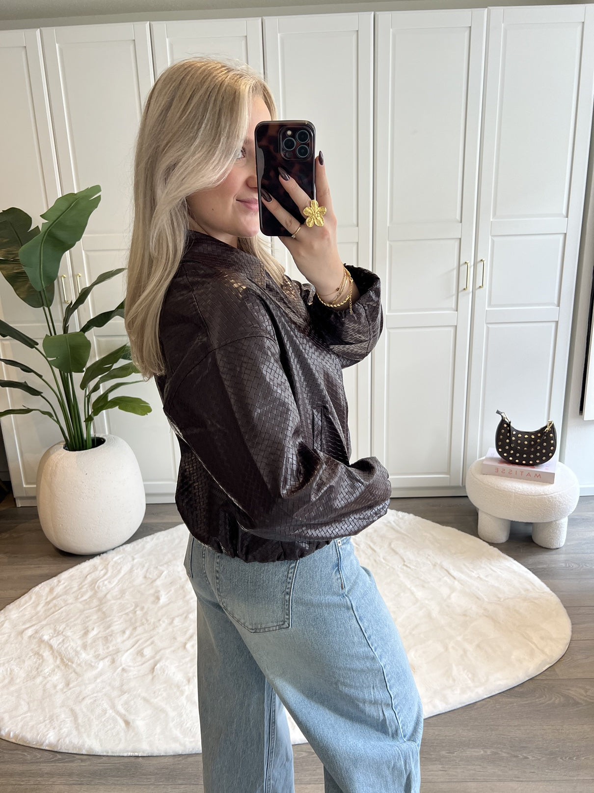 Leather Look Jacket Mischa | Bordeaux