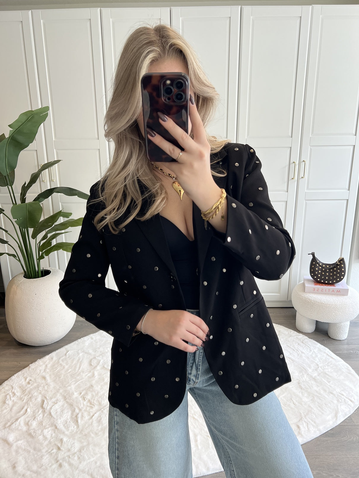 Stud Blazer Sammy | Zwart